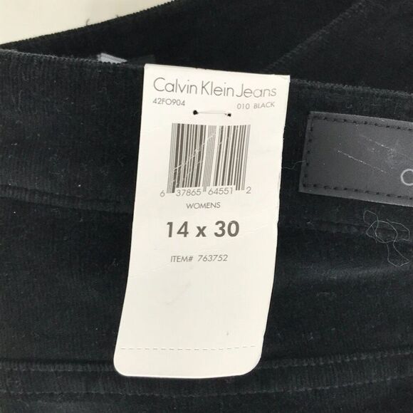 NEW Calvin Klein Jeans Ultimate Skinny Corduroy Pants Women's Plus 14 x 30 Black - Picture 10 of 13